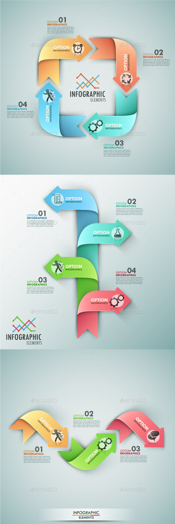 GraphicRiver Set Of 3 Infographic Templates With Arrows 9240978 GraphicRiver Set Of 3 Infographic Templates With Arrows 9240978