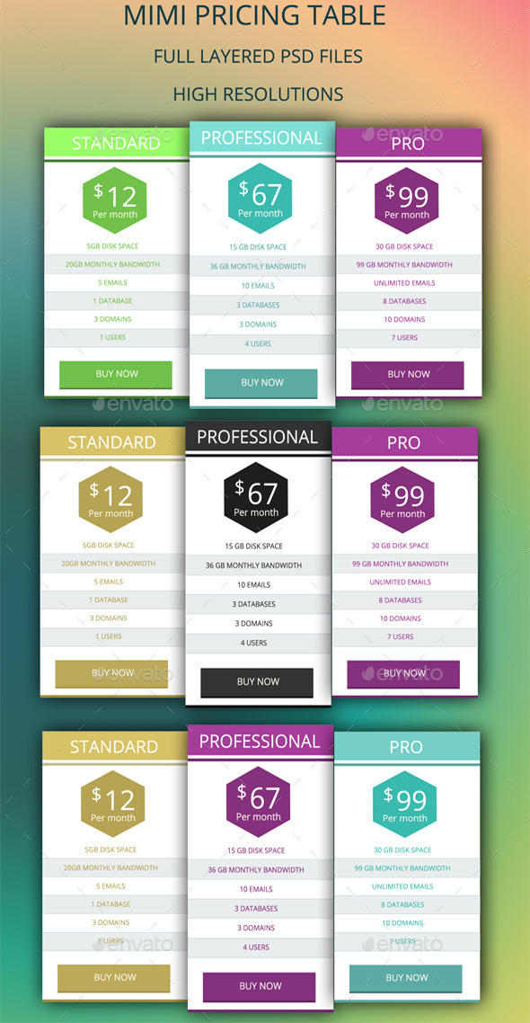 GraphicRiver Mimi Pricing Table 9241206 GraphicRiver Mimi Pricing Table 9241206