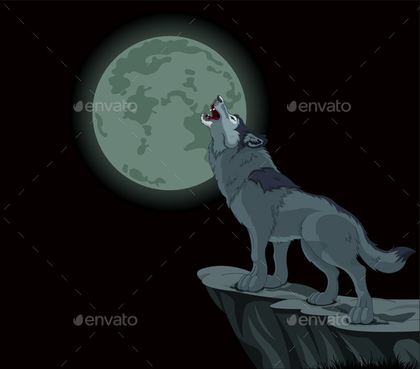 Howling Wolf Vector (Animals)