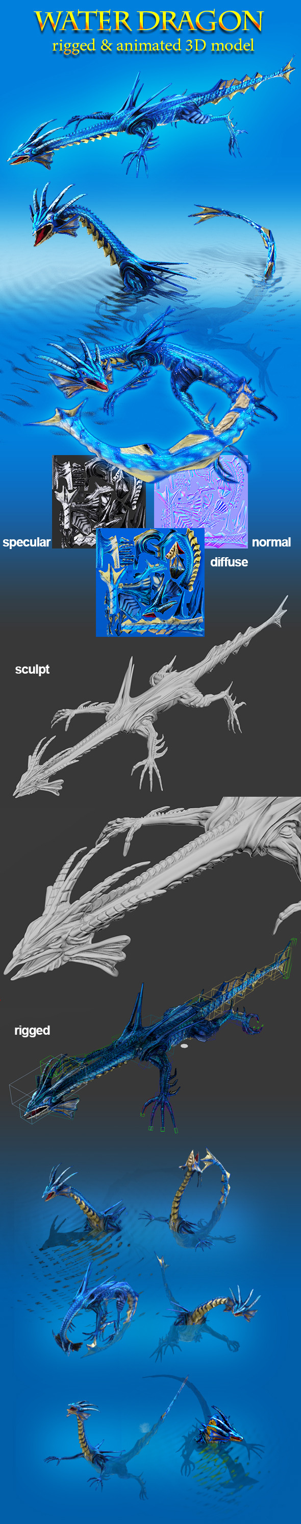 3DOcean Toon Water Dragon 9242482 3DOcean Toon Water Dragon 9242482