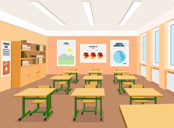 GraphicRiver Vector Illustration of an Empty Classroom 9244136 GraphicRiver Vector Illustration of an Empty Classroom 9244136