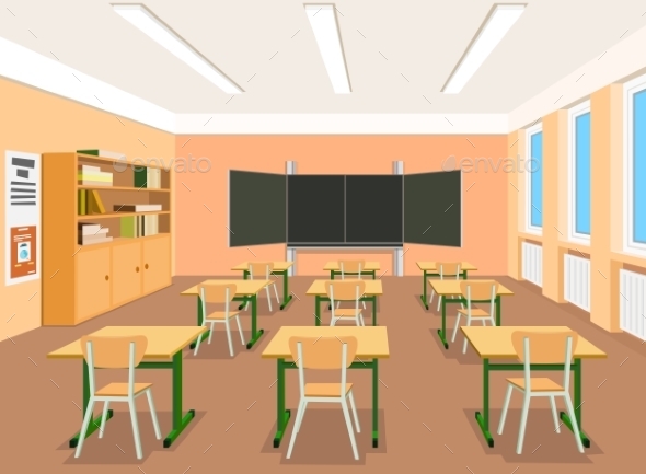 GraphicRiver Vector Illustration of an Empty Classroom 9244138 GraphicRiver Vector Illustration of an Empty Classroom 9244138