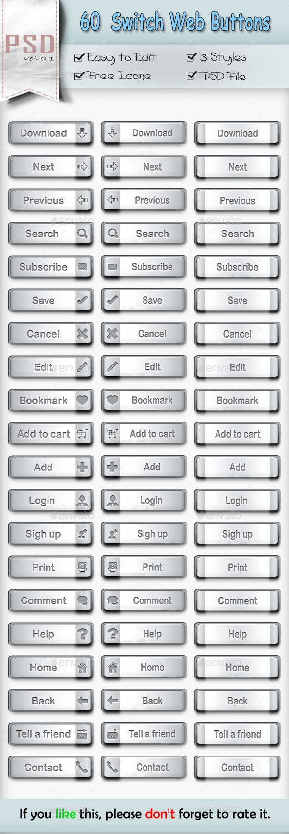 60 Switch look Web Buttons 60 Switch look Web Buttons