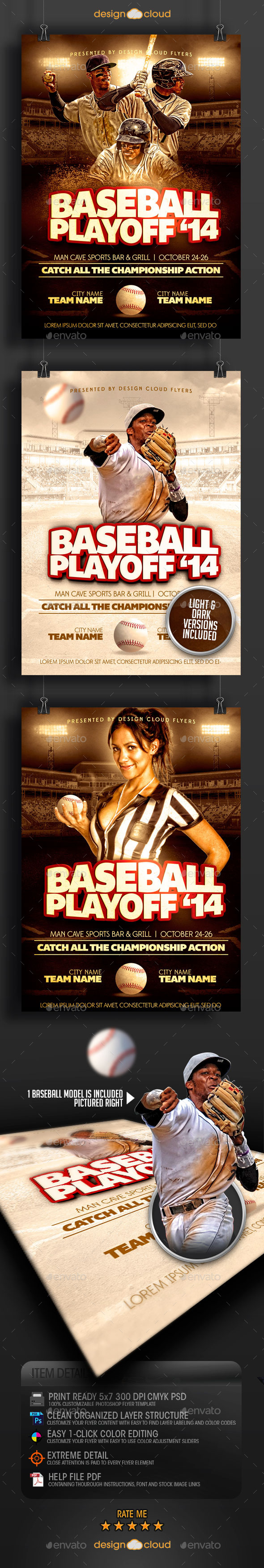 Baseball Playoff '14 Flyer Template (Sports)