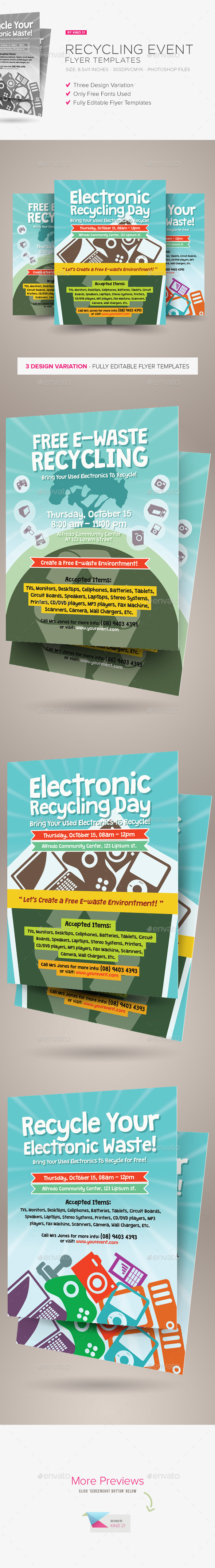 GraphicRiver Recycling Event Flyer Templates 9250703 GraphicRiver Recycling Event Flyer Templates 9250703