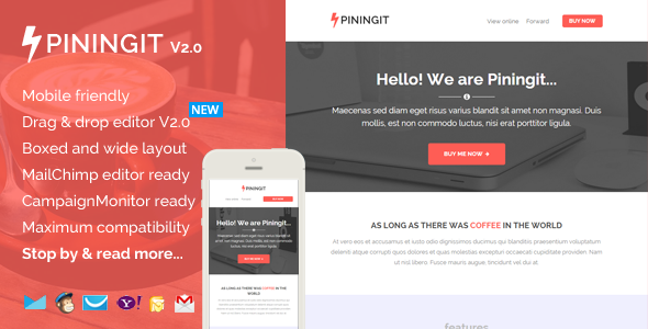 Piningit, Responsive Email with Template Builder