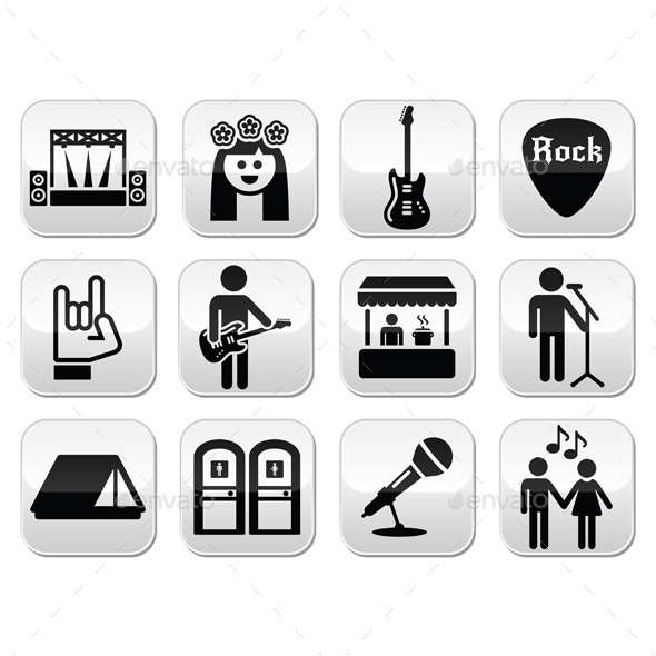 GraphicRiver Music Festival Live Concert Vector Buttons Set 9251977 GraphicRiver Music Festival Live Concert Vector Buttons Set 9251977