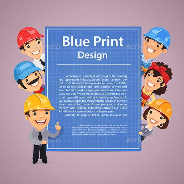 GraphicRiver Builders Presenting Blue Print Poster 9225605 GraphicRiver Builders Presenting Blue Print Poster 9225605