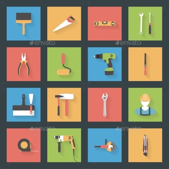 GraphicRiver Building Flat Icons Set 9254325 GraphicRiver Building Flat Icons Set 9254325