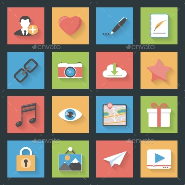 GraphicRiver Socia Media Web Flat Icons Set 9254332 GraphicRiver Socia Media Web Flat Icons Set 9254332