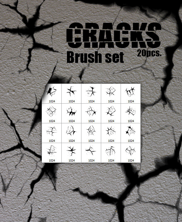 GraphicRiver Cracks 20pcs Brush Set 9254390 GraphicRiver Cracks 20pcs Brush Set 9254390