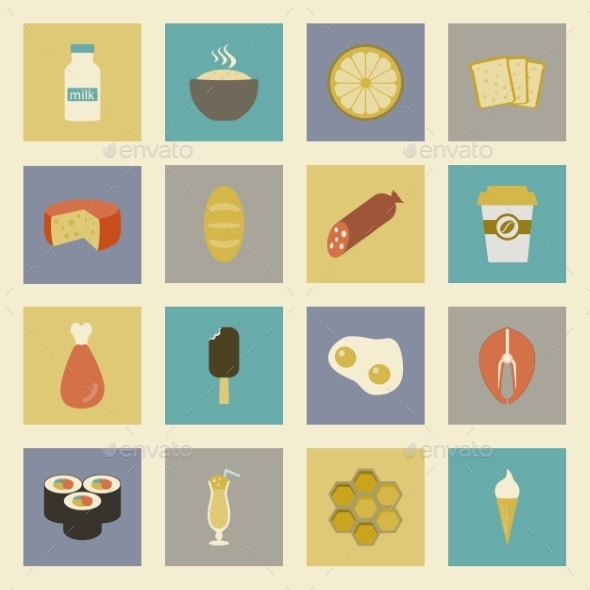 GraphicRiver Food Flat Icons Set 9255165 GraphicRiver Food Flat Icons Set 9255165