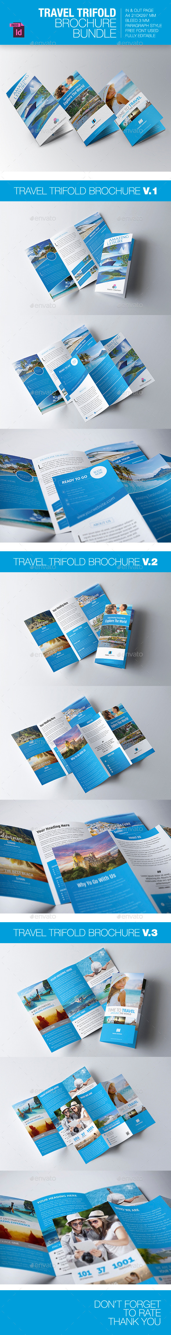 GraphicRiver Travel Trifold Brochure Bundle 9255579 GraphicRiver Travel Trifold Brochure Bundle 9255579