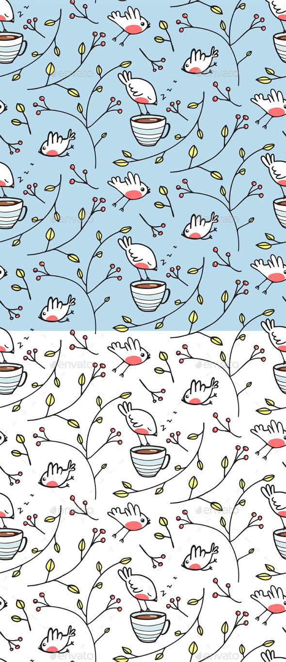 GraphicRiver Birds and Cup of Tea Romantic Background 9257320 GraphicRiver Birds and Cup of Tea Romantic Background 9257320