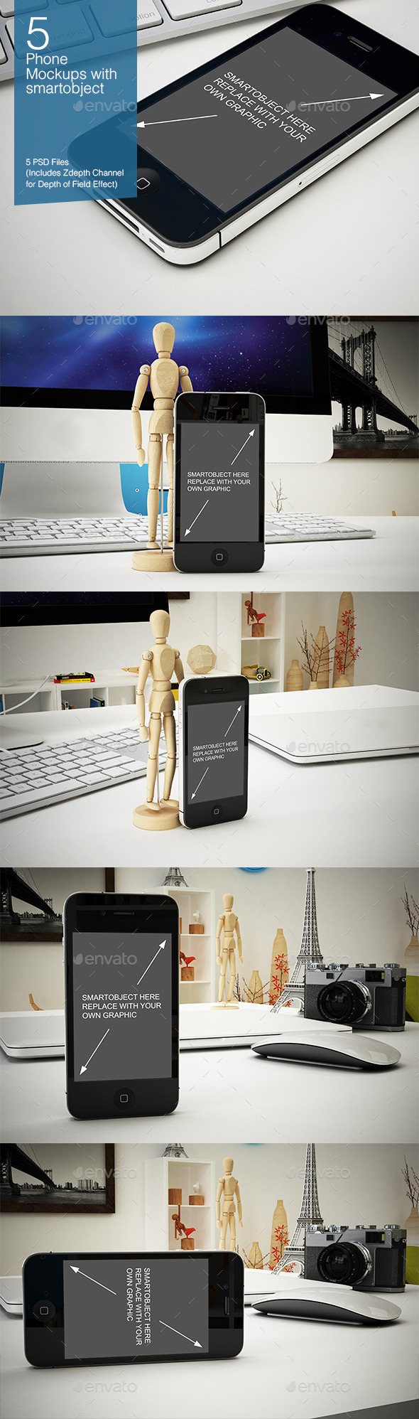 Phone Mockup 5 Poses