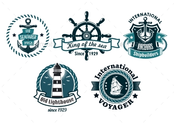 GraphicRiver Nautical Themed Emblems or Badges 9258373 GraphicRiver Nautical Themed Emblems or Badges 9258373