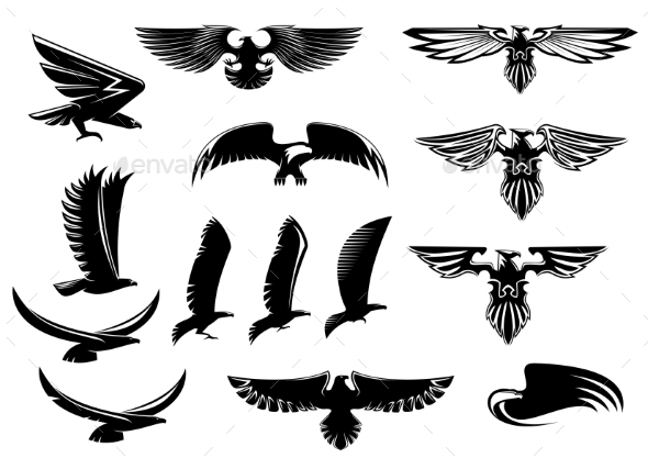GraphicRiver Eagle Falcon and Hawk Birds Set 9258382 GraphicRiver Eagle Falcon and Hawk Birds Set 9258382
