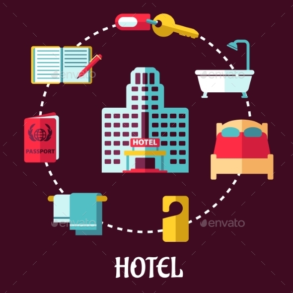 GraphicRiver Hotel Service Flat Design 9258398 GraphicRiver Hotel Service Flat Design 9258398
