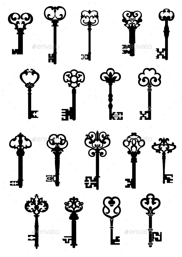 GraphicRiver Ornate Keys Set 9258460 GraphicRiver Ornate Keys Set 9258460