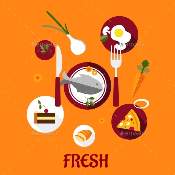 GraphicRiver Fresh Food Flat Design 9258466 GraphicRiver Fresh Food Flat Design 9258466