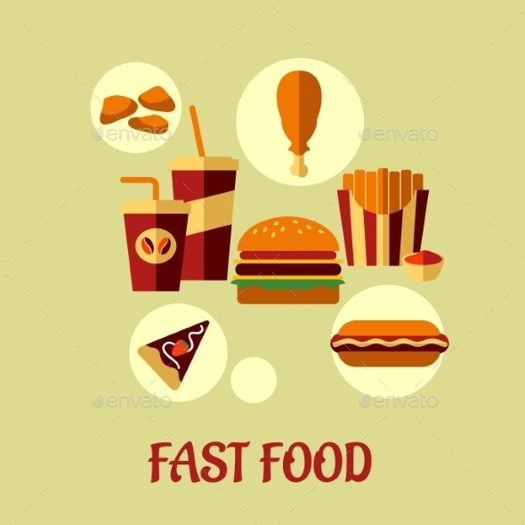 GraphicRiver Fast Food Flat Poster Design 9258472 GraphicRiver Fast Food Flat Poster Design 9258472