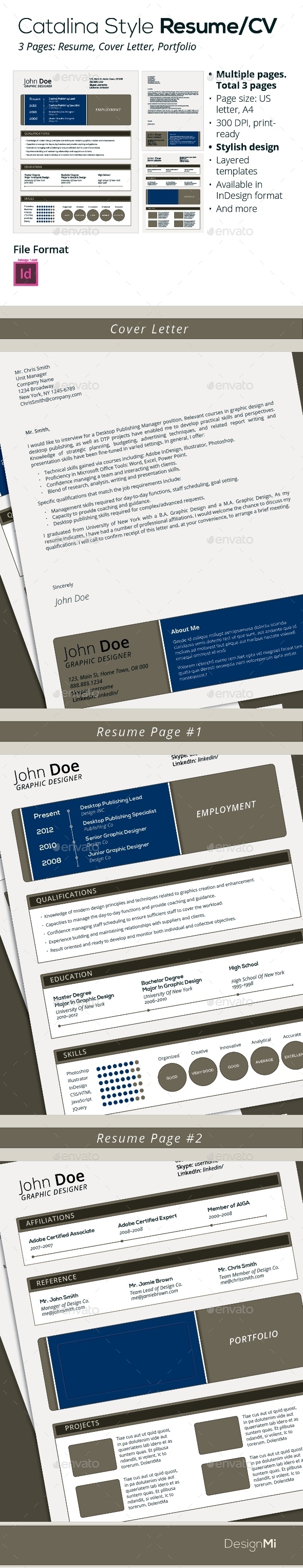 GraphicRiver Catalina Style Resume CV 3 Pages 9258595 GraphicRiver Catalina Style Resume CV 3 Pages 9258595