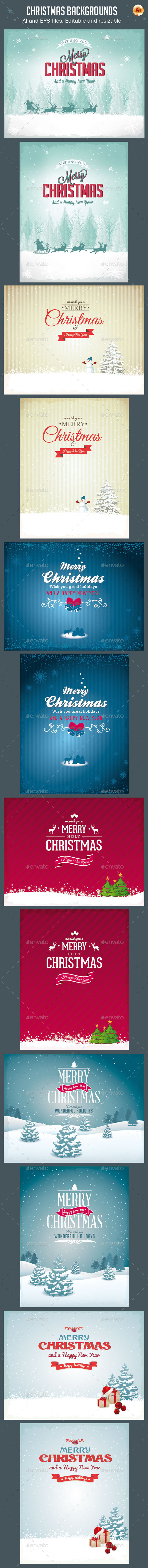 GraphicRiver Vector Christmas Backgrounds Vol.2 9258759 GraphicRiver Vector Christmas Backgrounds Vol.2 9258759