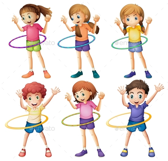 GraphicRiver Kids playing Hulahoop 9258840 GraphicRiver Kids playing Hulahoop 9258840