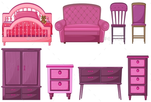 Furniture in Pink (Man-made Objects)