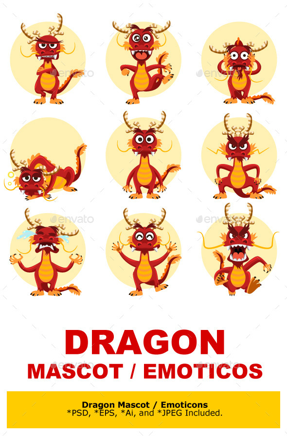 GraphicRiver Chinese Dragon Mascot Emoticons Set 9259883 GraphicRiver Chinese Dragon Mascot Emoticons Set 9259883