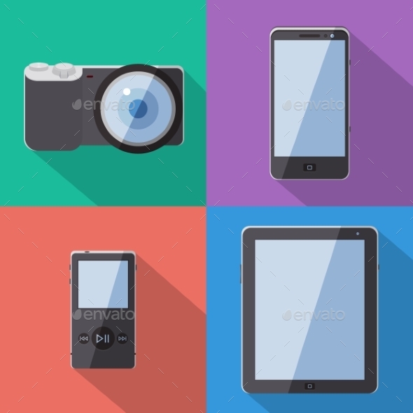GraphicRiver Flat Style Gadgets With Long Shadow Vector Set 9262021 GraphicRiver Flat Style Gadgets With Long Shadow Vector Set 9262021