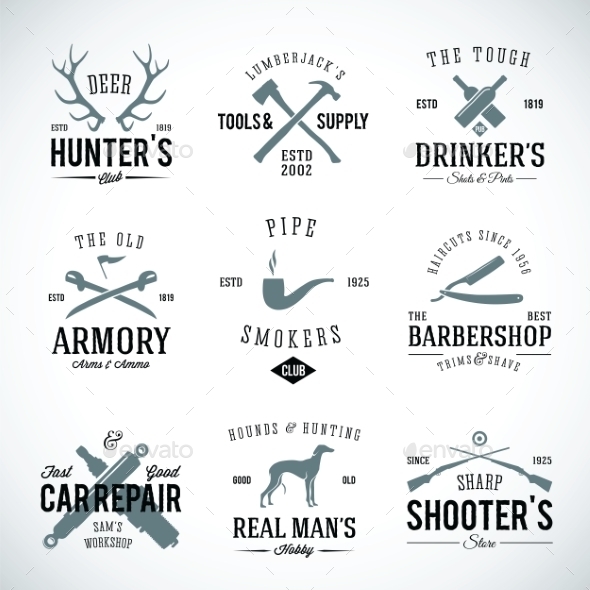 GraphicRiver Set of Vintage Labels With Retro Typography 9262866 GraphicRiver Set of Vintage Labels With Retro Typography 9262866