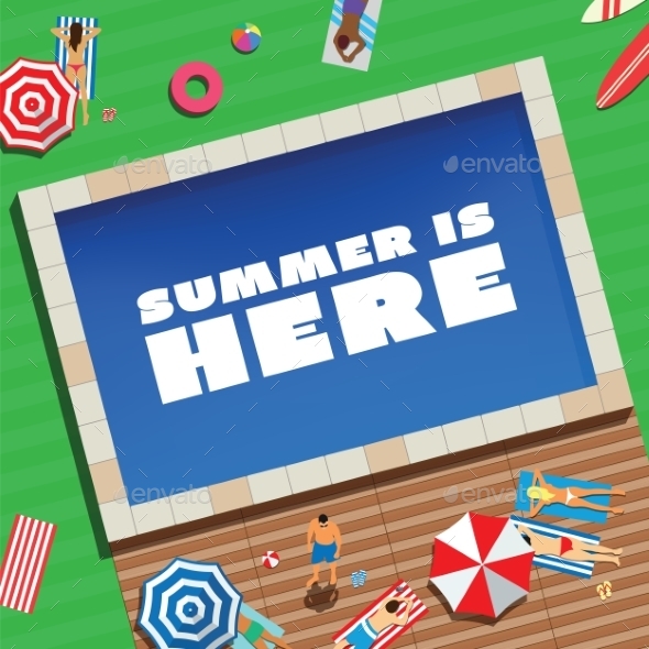Summer is Here Abstract Vector Background or Card Summer is Here Abstract Vector Background or Card