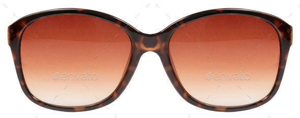 Sunglasses large brown tortois shell frame red lens color isolat (Misc) Photo Download