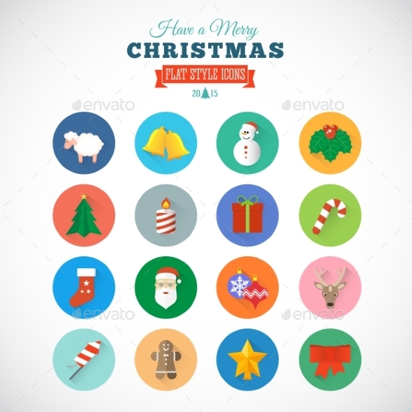 GraphicRiver Flat Style Christmas Vector Icon Set With Gift Box 9263793 GraphicRiver Flat Style Christmas Vector Icon Set With Gift Box 9263793