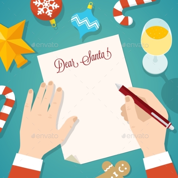 GraphicRiver Letter to Santa Flat Style Christmas Vector Card 9263811 GraphicRiver Letter to Santa Flat Style Christmas Vector Card 9263811