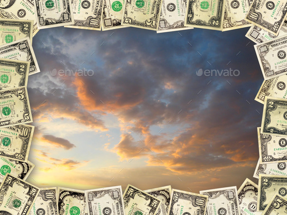 Frame from the dollars on the dark sky (Misc) Photo Download