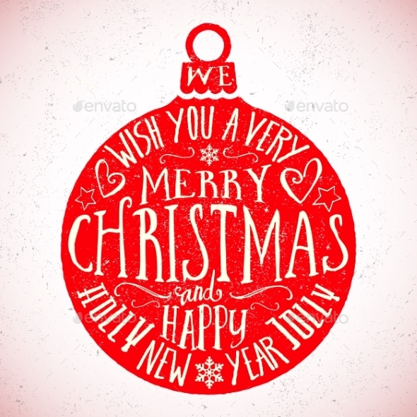 Vintage Typography Vector Christmas Card