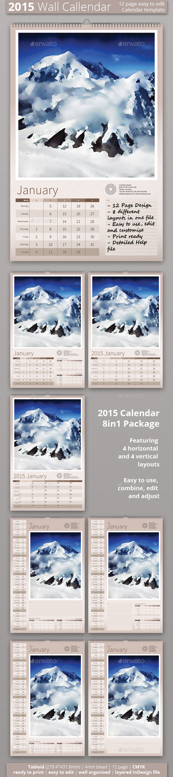 GraphicRiver 2015 Wall Calendar 9265557 GraphicRiver 2015 Wall Calendar 9265557