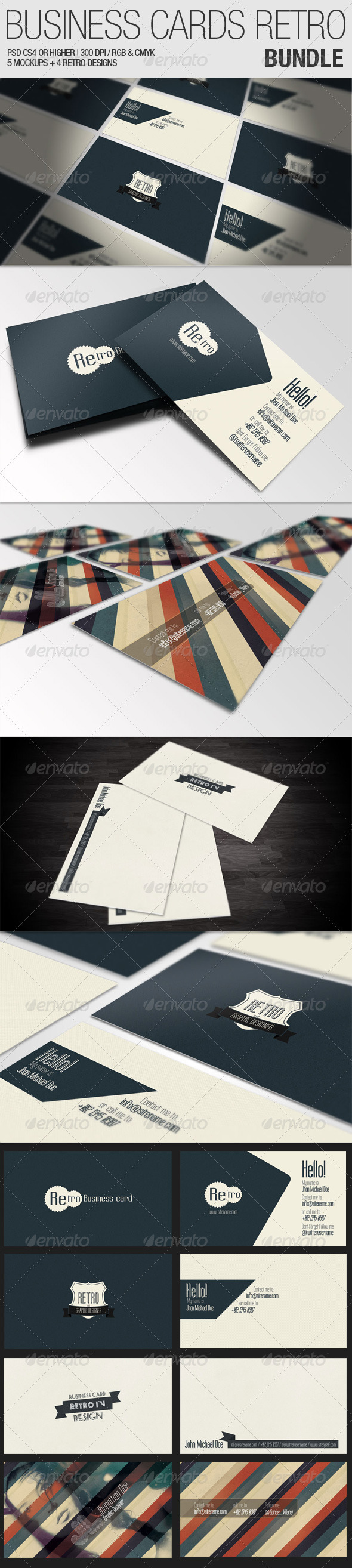 Business Cards Retro Bundle Business Cards Retro Bundle