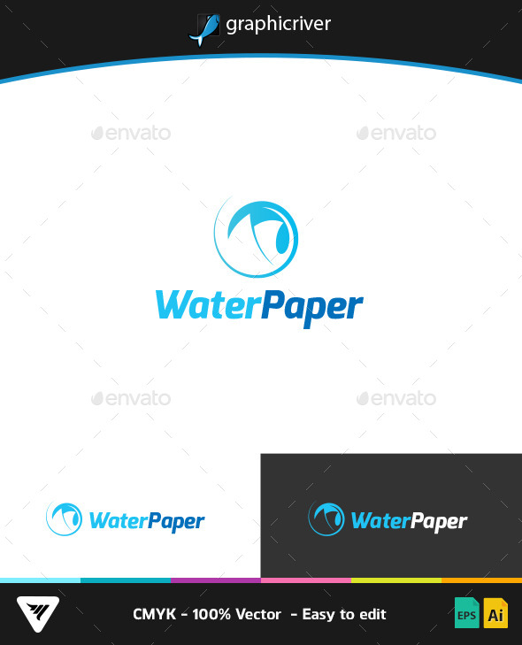 GraphicRiver Water Paper Logo 9266646 GraphicRiver Water Paper Logo 9266646