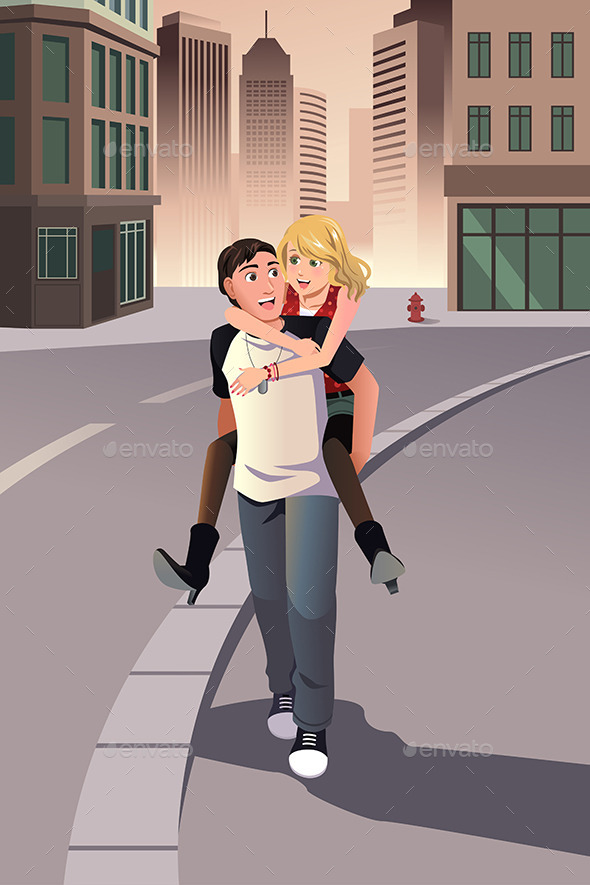 GraphicRiver Man Giving Piggyback Ride to his Girlfriend 9270674 GraphicRiver Man Giving Piggyback Ride to his Girlfriend 9270674