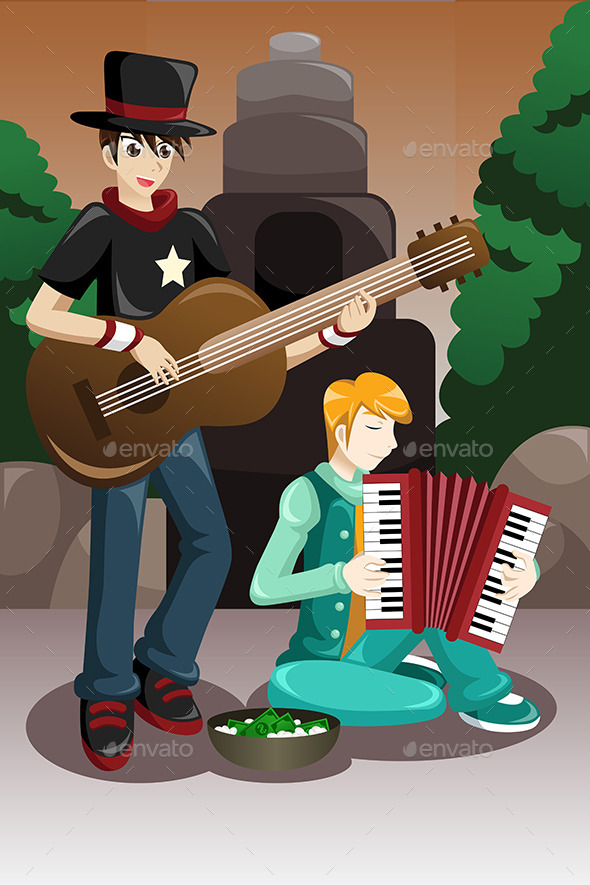 GraphicRiver Street Musicians Performing 9270699 GraphicRiver Street Musicians Performing 9270699