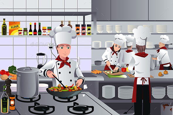 GraphicRiver Scene Inside Restaurant Kitchen 9270707 GraphicRiver Scene Inside Restaurant Kitchen 9270707