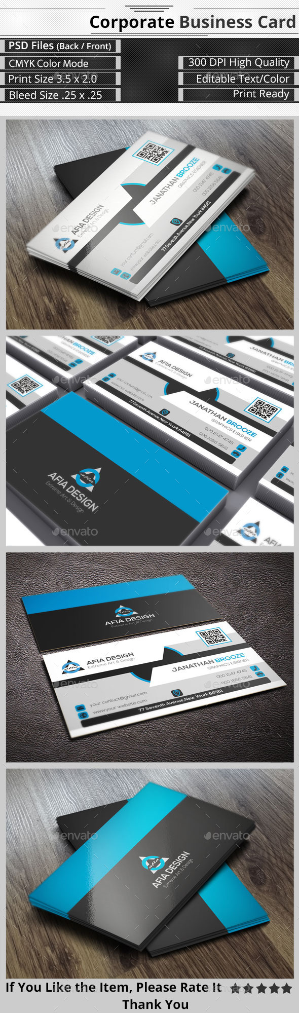 Clean & Creative Corporate Business Card (Corporate)