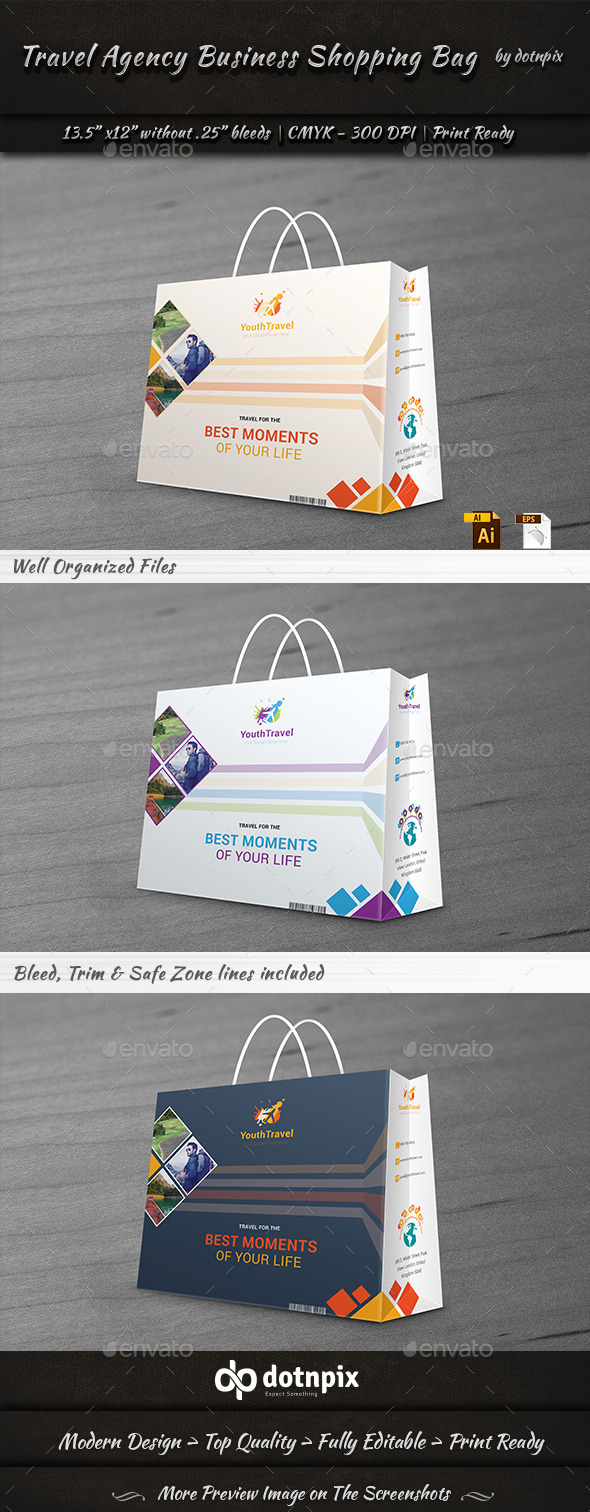 GraphicRiver Travel Business Shopping Bag 9272402 GraphicRiver Travel Business Shopping Bag 9272402