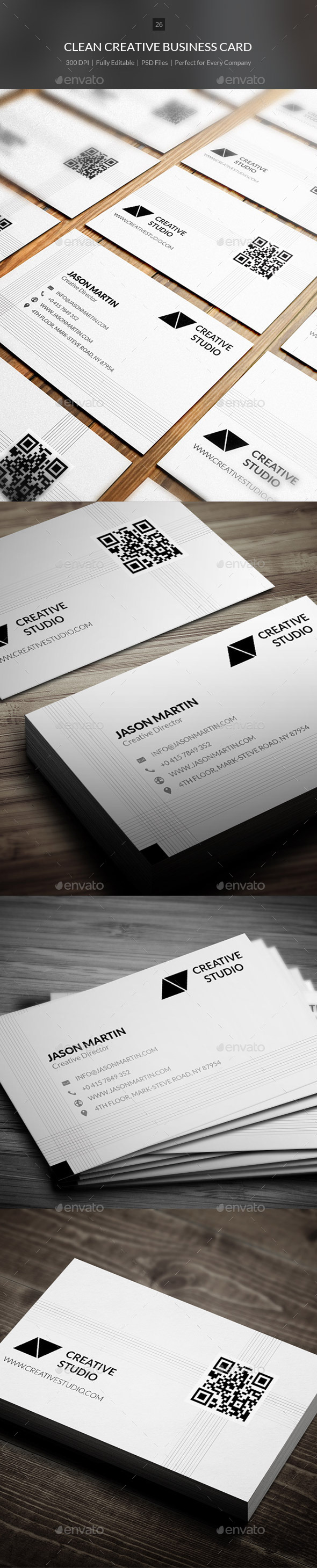 Clean Creative Business Card 26 Clean Creative Business Card 26