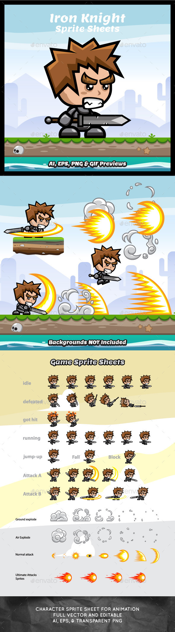 GraphicRiver Iron Knight Game Character Sprite Sheets 9276313 GraphicRiver Iron Knight Game Character Sprite Sheets 9276313