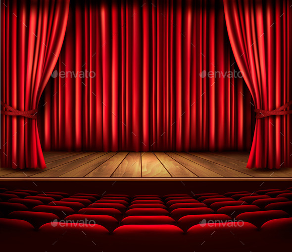 GraphicRiver Cinema or Theater Scene with a Curtain 9276554 GraphicRiver Cinema or Theater Scene with a Curtain 9276554