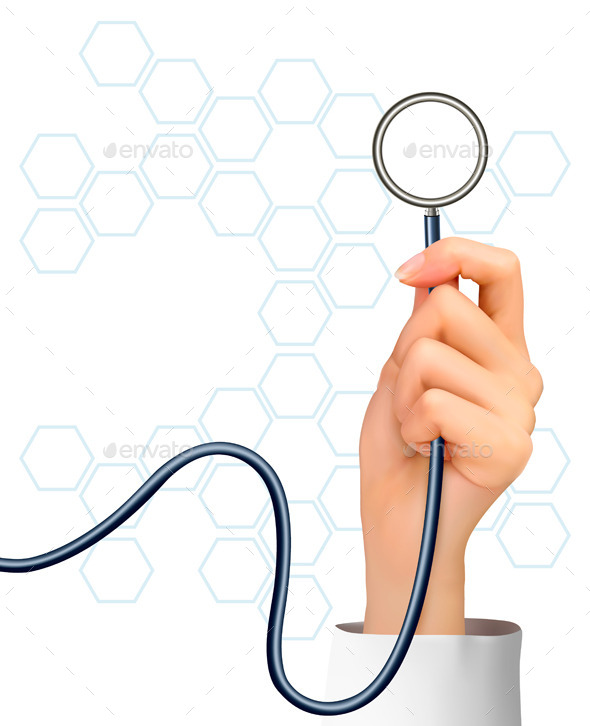 GraphicRiver Background with Hand Holding a Stethoscope 9276582 GraphicRiver Background with Hand Holding a Stethoscope 9276582